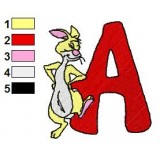 Winnie the Pooh Alphabet A Embroidery Design